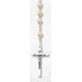 Silver Chain w/Pearl Beads Rosary